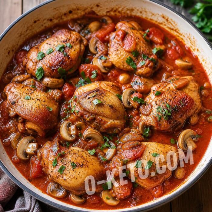 Курица в томатном соусе с грибами Курица в томатном соусе с грибами