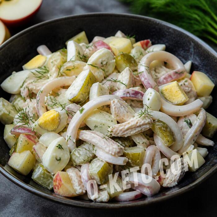 Chicken, Squid, Apple and Pickled Cucumber Salad Chicken, Squid, Apple and Pickled Cucumber Salad