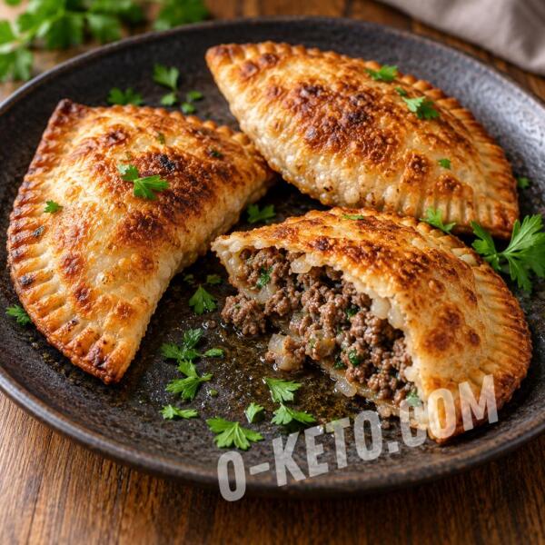 Rețete keto: Chebureki prăjiți în lipie low-carb, cu carne de vită