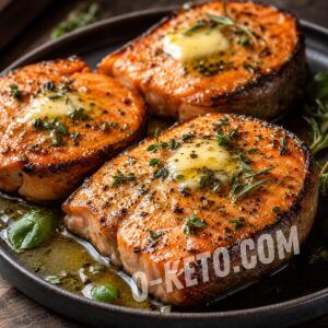 Baked Coho Salmon Steaks with Butter