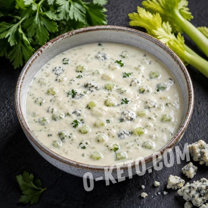 Blue cheese sauce with parsley and celery