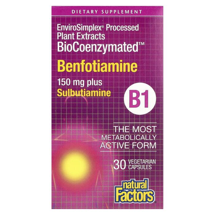 Natural Factors, Benfotiamine plus Sulbutiamine, 30 Vegetarian Capsules