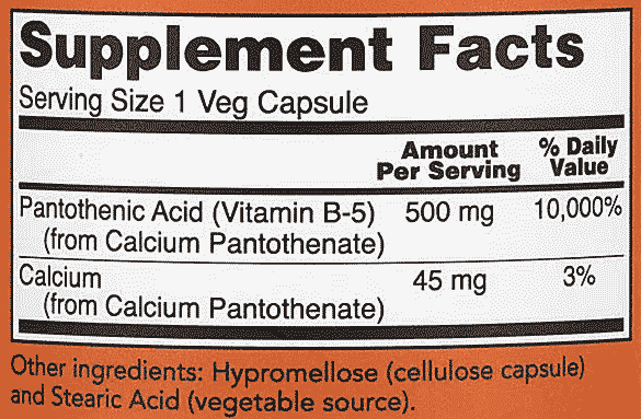 NOW-Foods,-Pantothenic-Acid,-500-mg,-250-Veg-Capsules- NOW-Foods,-Pantothenic-Acid,-500-mg,-250-Veg-Capsules-