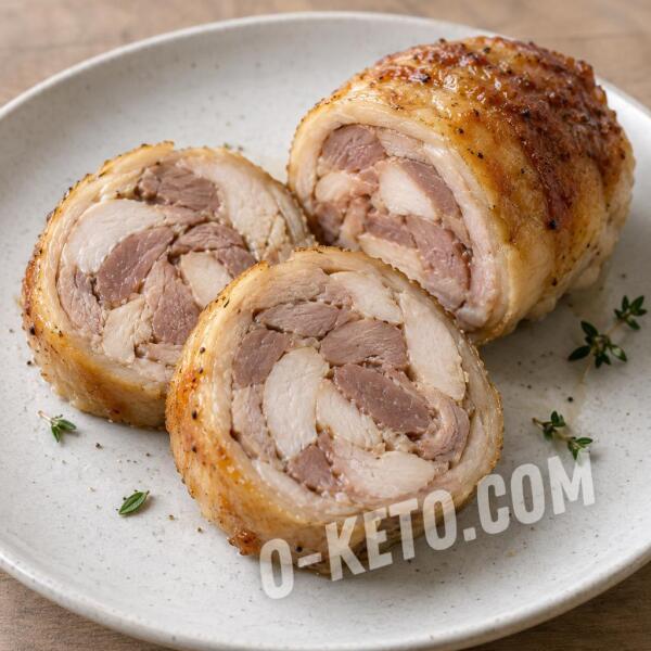 Рецепты на кето: Рулет из куриного бедра с индейкой су-вид
