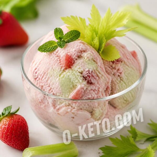 Keto recipes: Fruit Ice Cream with Strawberry and Celery