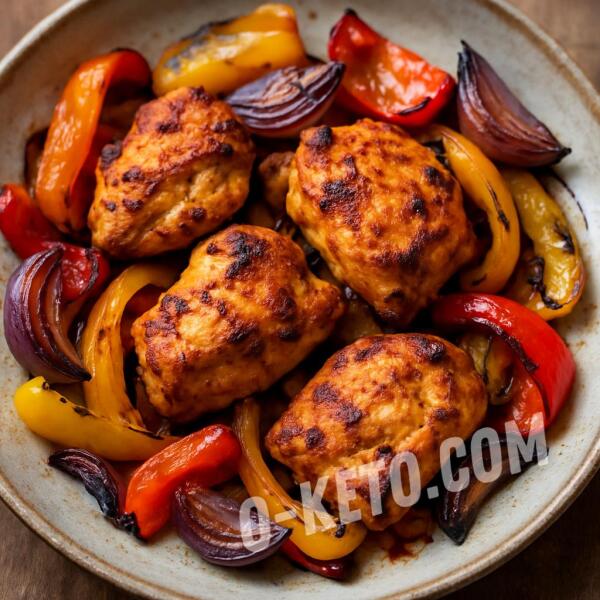Rețete keto: Pui in marinada de iaurt cu legume