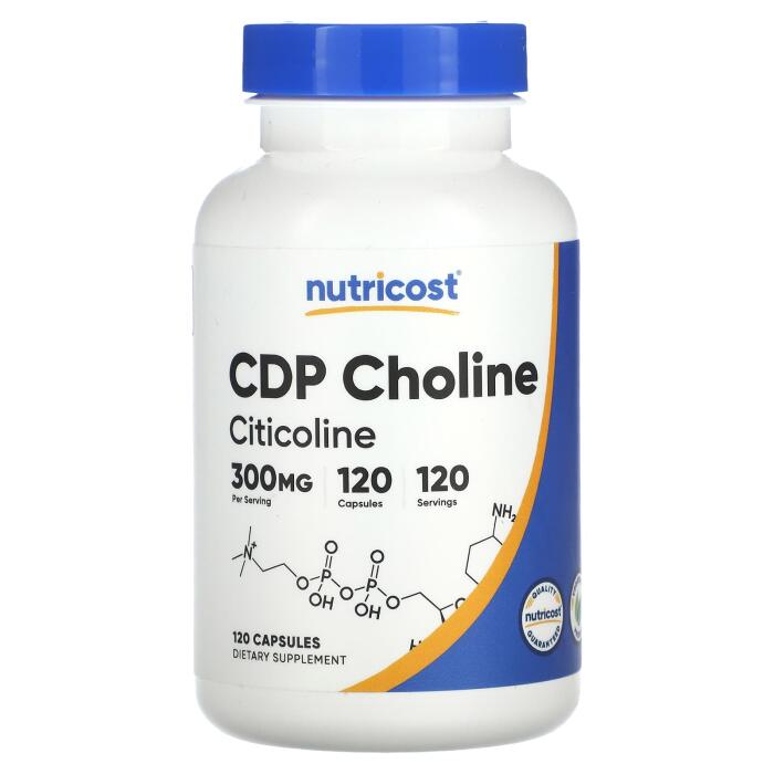 Nutricost, CDP Choline, Citicoline, 300 mg, 120 Capsules Nutricost, CDP Choline, Citicoline, 300 mg, 120 Capsules