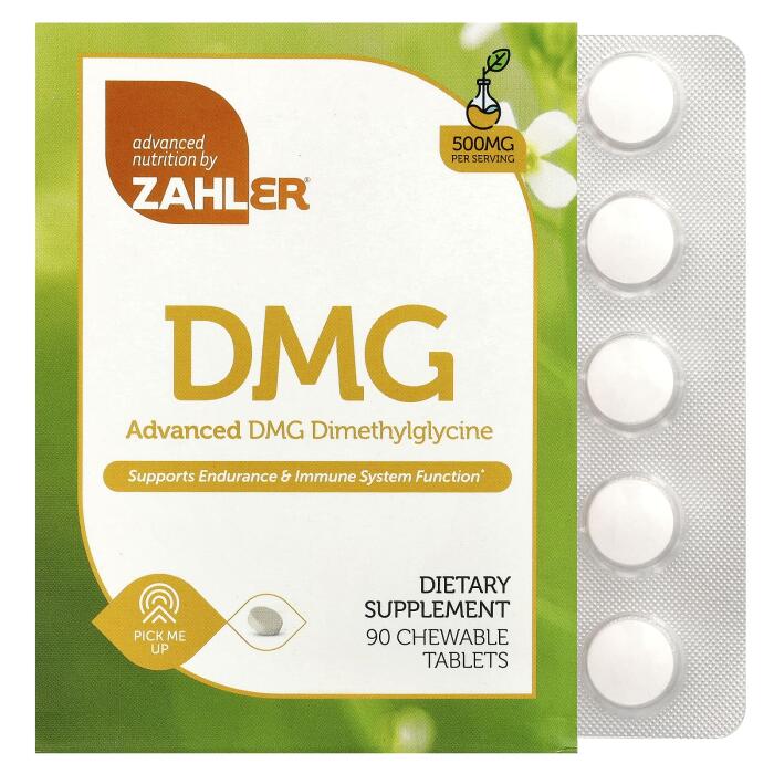 Zahler, Advanced DMG, Dimethylglycine, 500 mg, 90 Chewable Tablets Zahler, Advanced DMG, Dimethylglycine, 500 mg, 90 Chewable Tablets