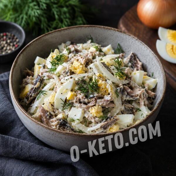 Рецепты на кето: Салат с консервированной рыбой Рецепты на кето: Салат с консервированной рыбой