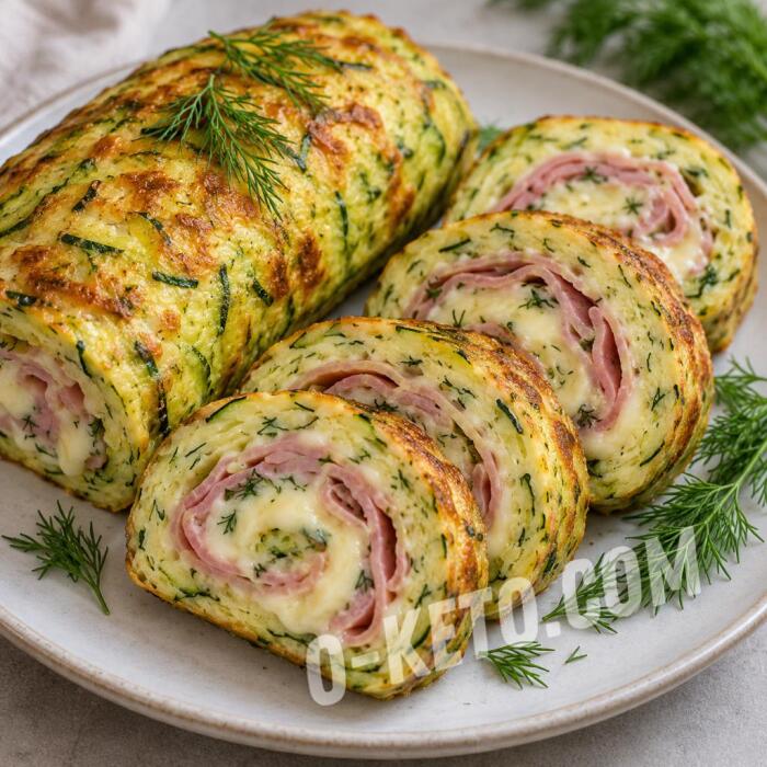 Кабачковый рулет с ветчиной и сыром