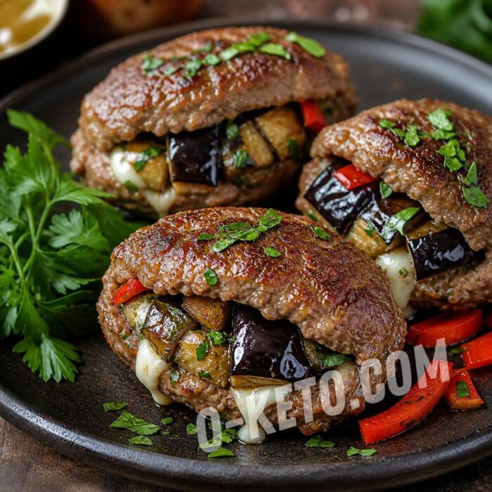 Istanbul-style patties with eggplant and mozzarella