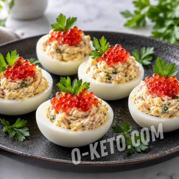 Keto recipes: Stuffed eggs with cod liver