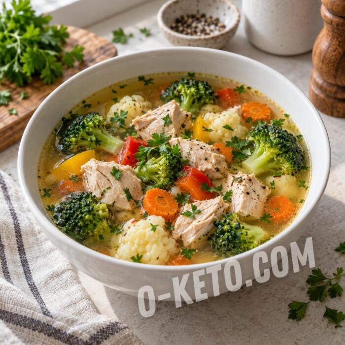 Куриный суп с брокколи и цветной капустой Куриный суп с брокколи и цветной капустой
