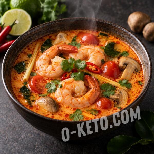 Keto recipes: Tom Yum with Shrimp and Coconut Milk
