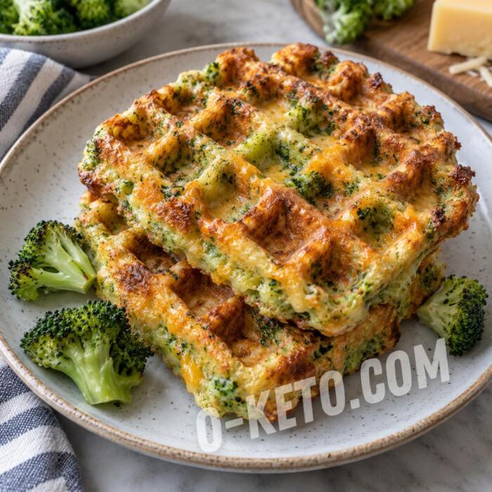 Vafe cu broccoli și brânză