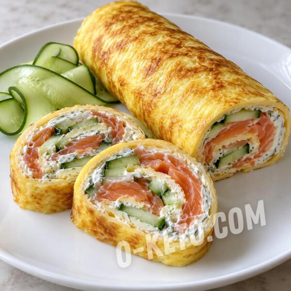 Keto recipes: Egg Roll with Trout and Cream Cheese Keto recipes: Egg Roll with Trout and Cream Cheese