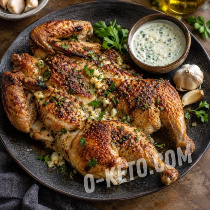 Pan-Fried Chicken with Garlic Sauce