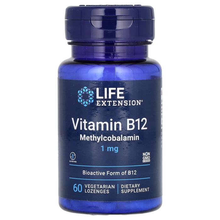 Life Extension, Vitamin B12 Methylcobalamin, 1 mg, 60 Vegetarian Lozenges Life Extension, Vitamin B12 Methylcobalamin, 1 mg, 60 Vegetarian Lozenges