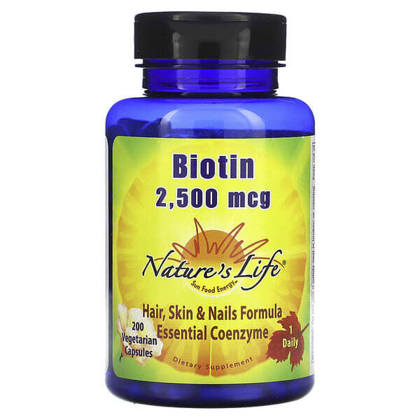 Nature’s Life, Biotin, 2,500 mcg, 200 Vegetarian Capsules
