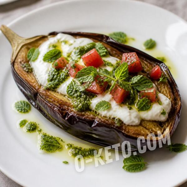 Keto recipes: Baked Eggplant with Greek Yogurt and Pesto Sauce Keto recipes: Baked Eggplant with Greek Yogurt and Pesto Sauce