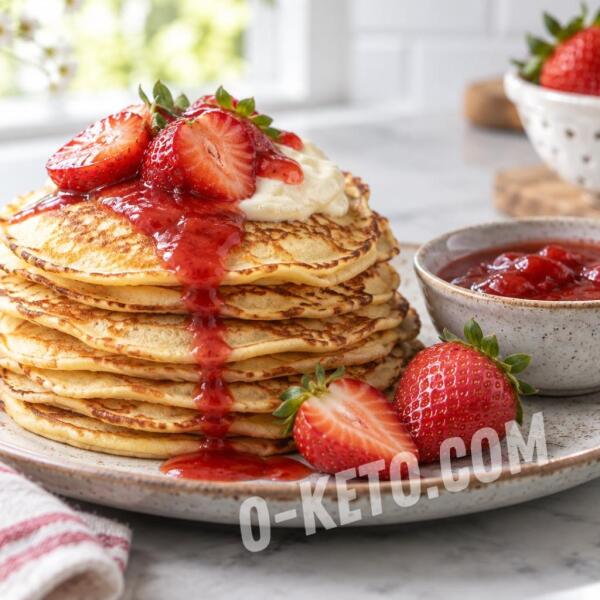 Keto recipes: Mascarpone Pancakes with Strawberry Sauce Keto recipes: Mascarpone Pancakes with Strawberry Sauce