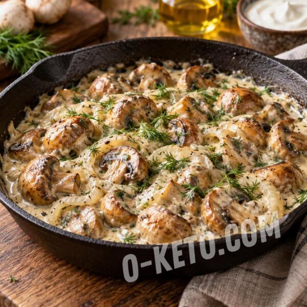 Rețete keto: Champignoni prăjiți cu smântână Rețete keto: Champignoni prăjiți cu smântână