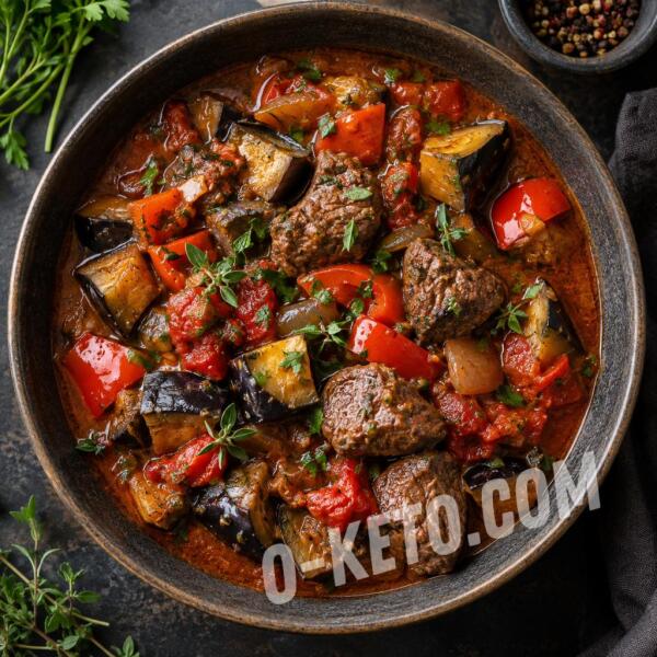 Keto recipes: Beef Goulash with Eggplant Keto recipes: Beef Goulash with Eggplant