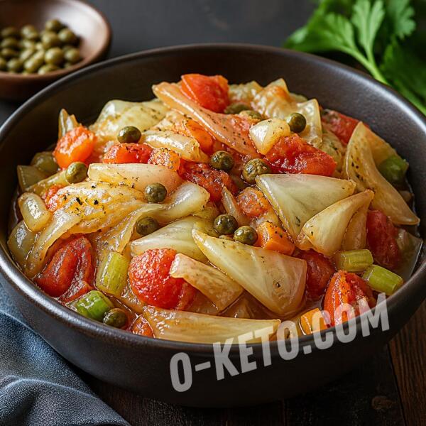 Рецепты на кето: Белокочанная капуста с овощами