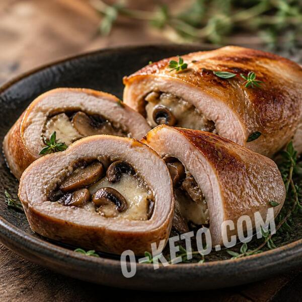 Keto recipes: Pork Rolls with Mushrooms and Cheese