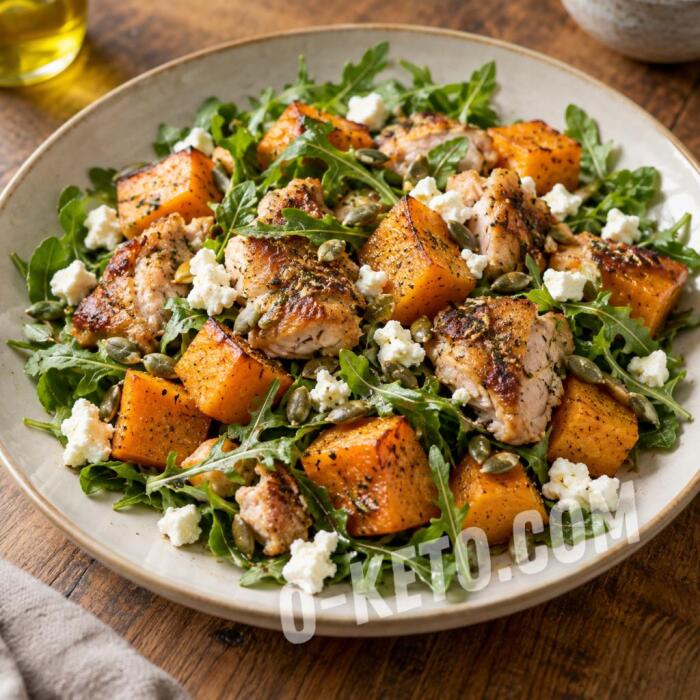 Warm Pumpkin, Chicken and Feta Salad
