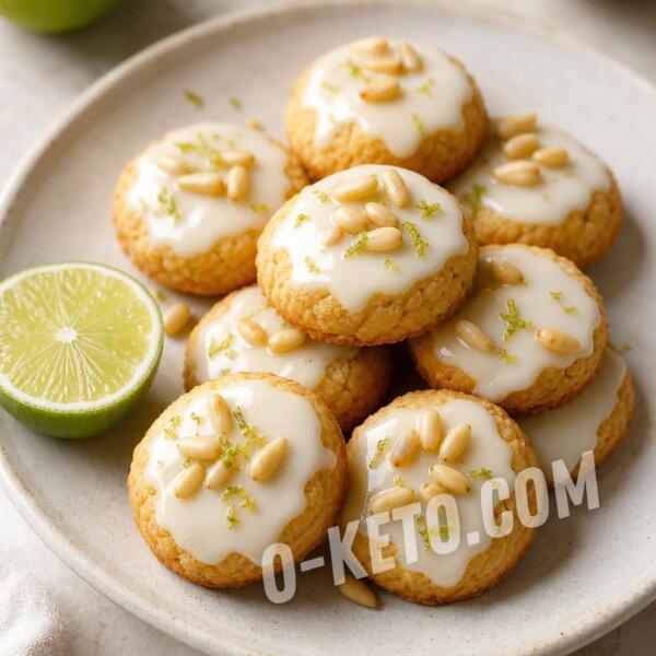 Keto recipes: Almond Cookies with Lime Glaze