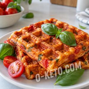 Tomato basil waffles