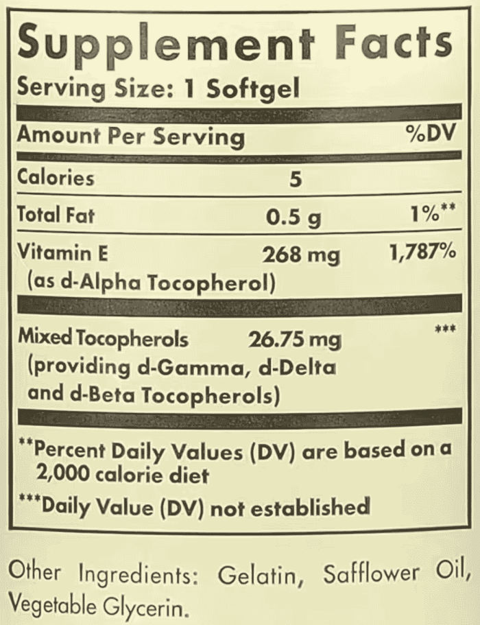 Solgar,-Naturally-Sourced-Vitamin-E,-268-mg-(400-IU),-100-Softgels