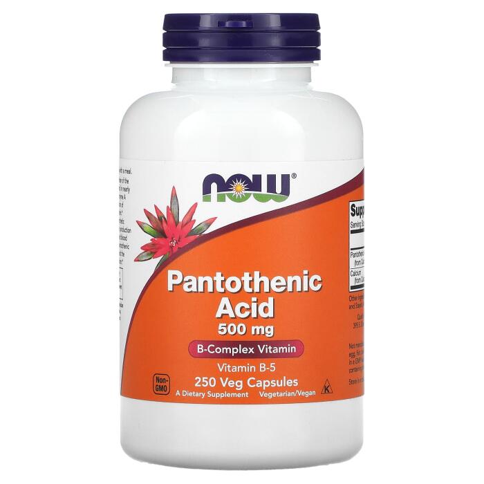 NOW Foods, Pantothenic Acid, 500 mg, 250 Veg Capsules NOW Foods, Pantothenic Acid, 500 mg, 250 Veg Capsules