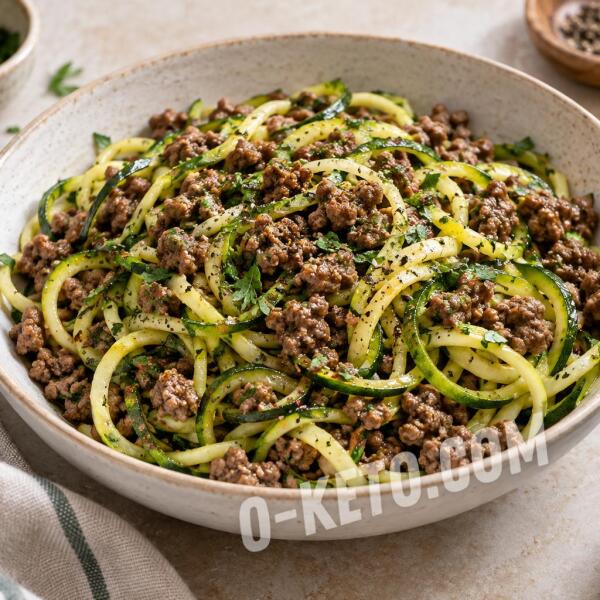 Keto recipes: Courgette spaghetti with beef mince