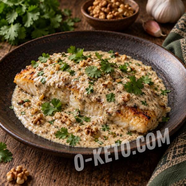 Keto recipes: Fish with Walnut Bazhe Sauce