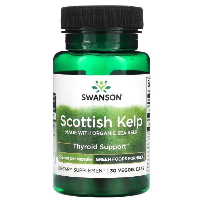 Swanson, Scottish Kelp, Made With Organic Sea Kelp, 750 mg, 30 Veggie Capsules Swanson, Scottish Kelp, Made With Organic Sea Kelp, 750 mg, 30 Veggie Capsules