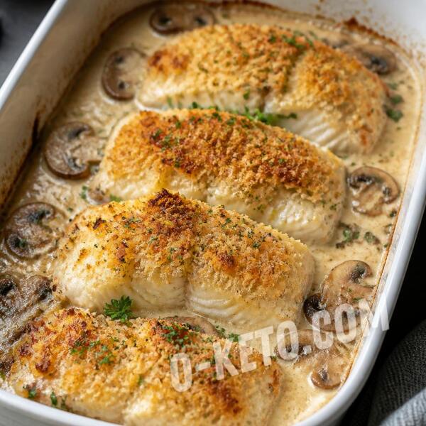 Keto recipes: Pollock Casserole with Mushrooms in Sour Cream Sauce Keto recipes: Pollock Casserole with Mushrooms in Sour Cream Sauce