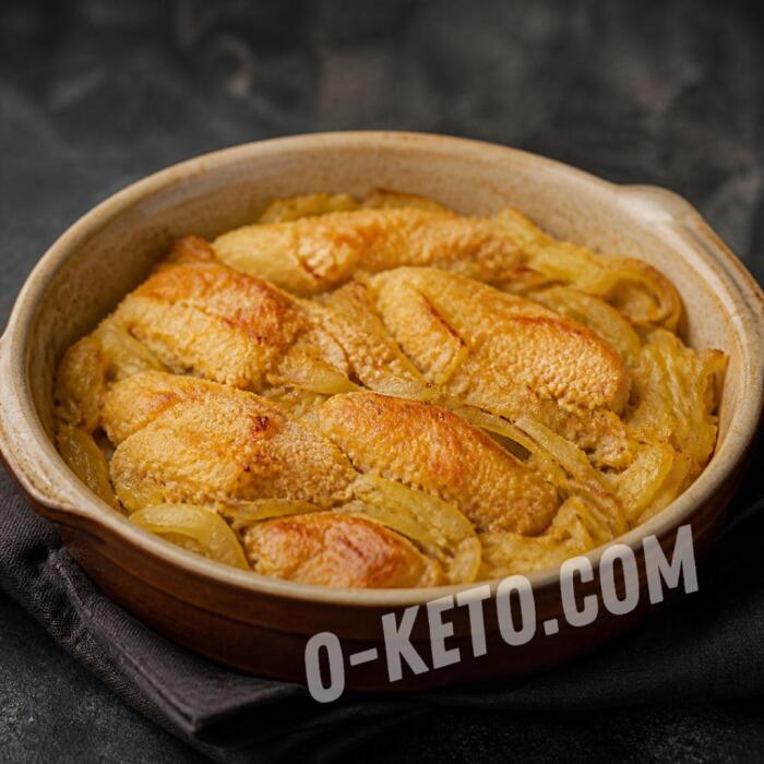 Icre de cod la cuptor cu ceapă