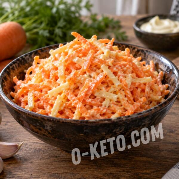 Рецепты на кето: Салат из моркови с сыром и чесноком