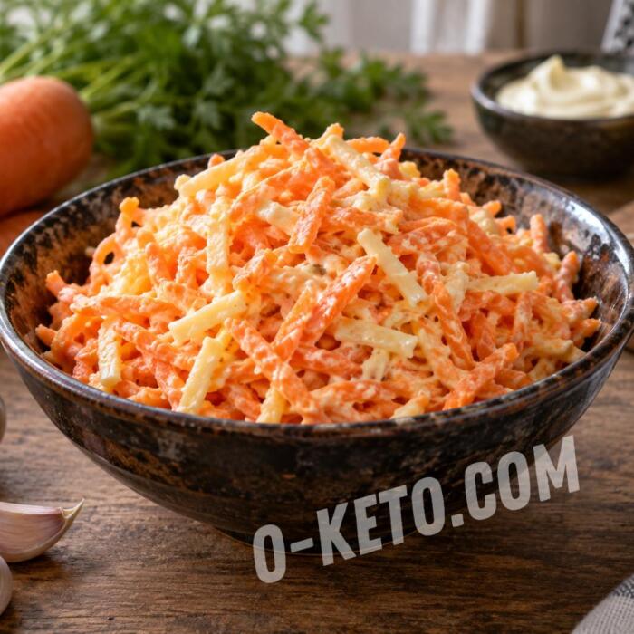 Salată de morcov cu brânză și usturoi Salată de morcov cu brânză și usturoi