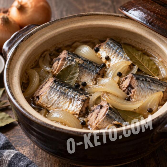 Saury în suc propriu