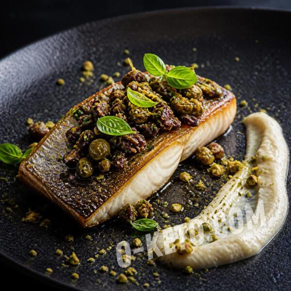 Keto recipes: Sea Bass Fillet with Olive Topping Keto recipes: Sea Bass Fillet with Olive Topping