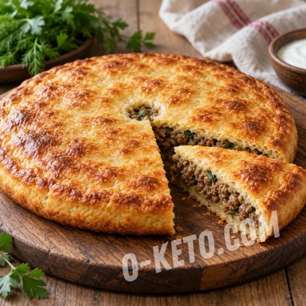 Rețete keto: Plăcintă osetină cu vită și aluat de migdale