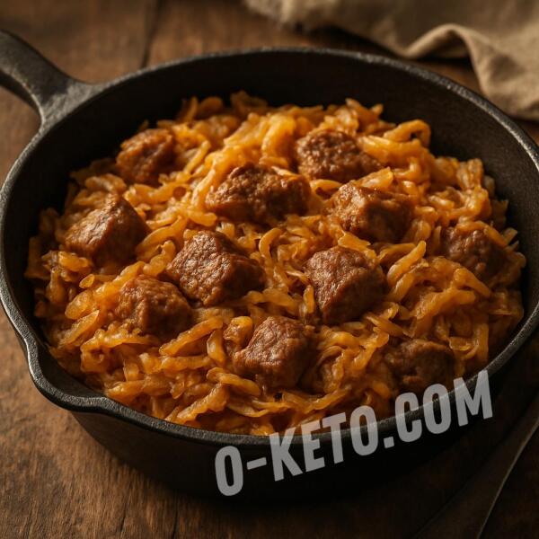 Рецепты на кето: Капуста тушёная с мясом Рецепты на кето: Капуста тушёная с мясом