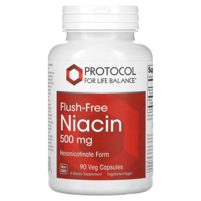 Protocol for Life Balance, Flush-Free Niacin, 500 mg, 90 Veg Capsules Protocol for Life Balance, Flush-Free Niacin, 500 mg, 90 Veg Capsules