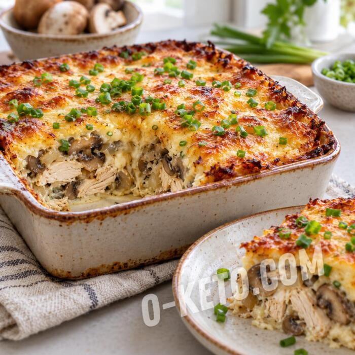 Crustless Chicken and Mushroom Pie Crustless Chicken and Mushroom Pie