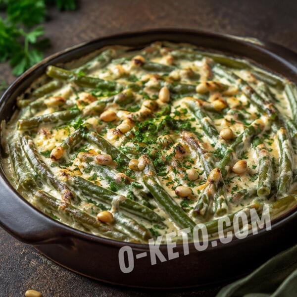 Рецепты на кето: Запеканка из стручковой фасоли в соусе