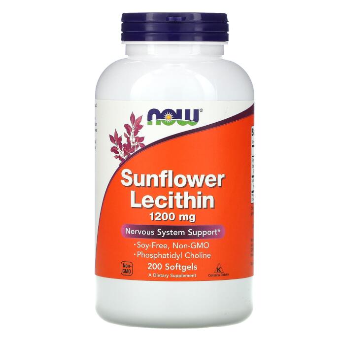 NOW Foods, Sunflower Lecithin, 1,200 mg, 200 Softgels NOW Foods, Sunflower Lecithin, 1,200 mg, 200 Softgels