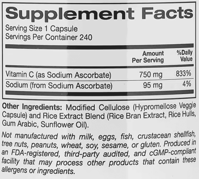 California-Gold-Nutrition,-Buffered-Gold-C™,-GOLD-Standard-Sodium-Ascorbate-(Vitamin-C),-750-mg,-240-Veggie-Capsules